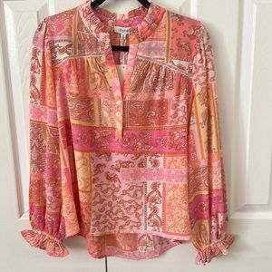 Fate Blouse Print Pink Yellow size Small